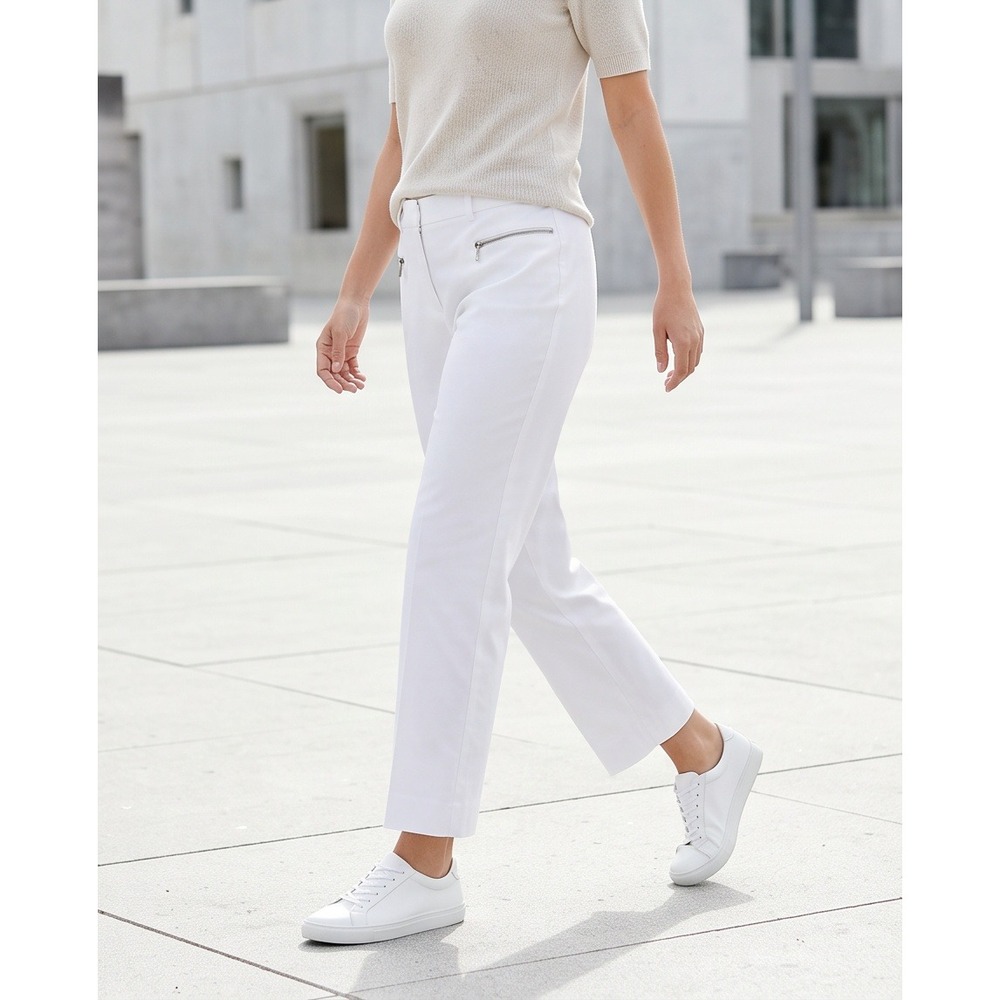 Michael Kors Womens 22W White Zipper Pocket Ankle Pants NWT $135